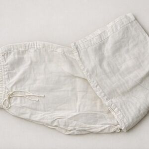 H&M Light Cream Cropped Linen Pants